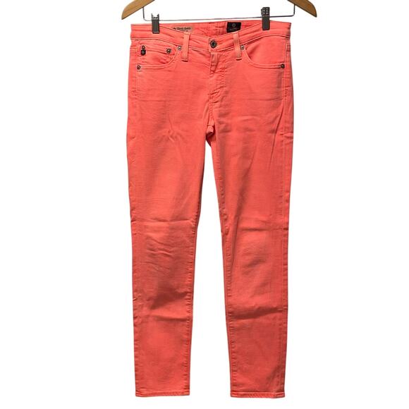 AG Adriano Goldschmied Stevie Ankle Slim Straight Leg Jeans Orange 26R - Picture 1 of 9